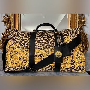 VERSACE SUNBURST LEOPARD BAROQUE DUFFLE